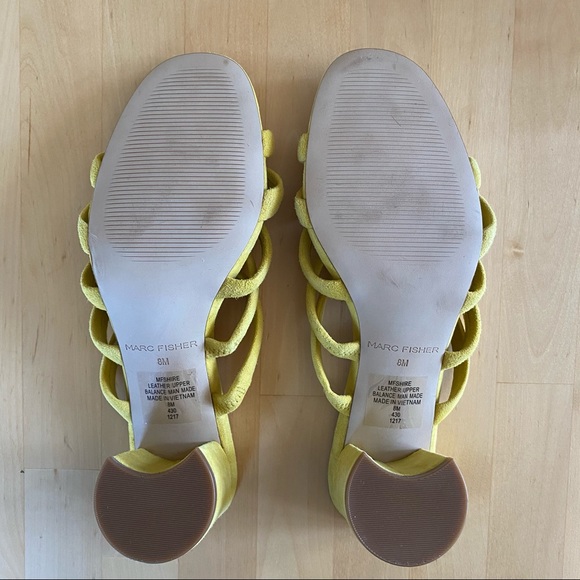 Marc Fisher Shire Yellow Strappy Mule - Picture 2 of 4
